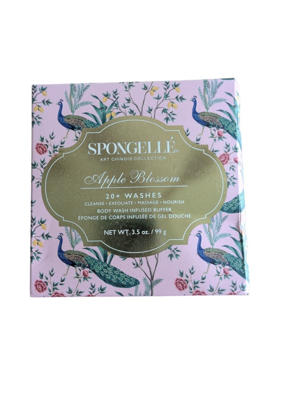 Spongellé Apple Blossom Body Wash Infused Buffer - Pink & Gold